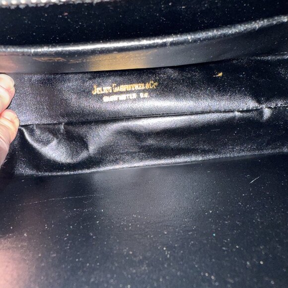1950's Susan Gail Black Leather Handbag with gold tone hardware - Picture 9 of 16